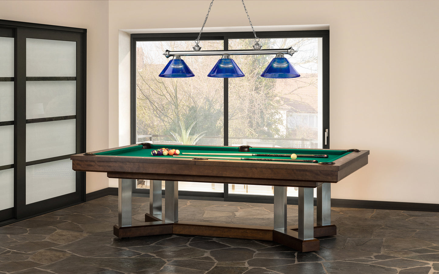 2306-3BN-ARDB - Cordon 3 Light 57" Billiard - Brushed Nickel