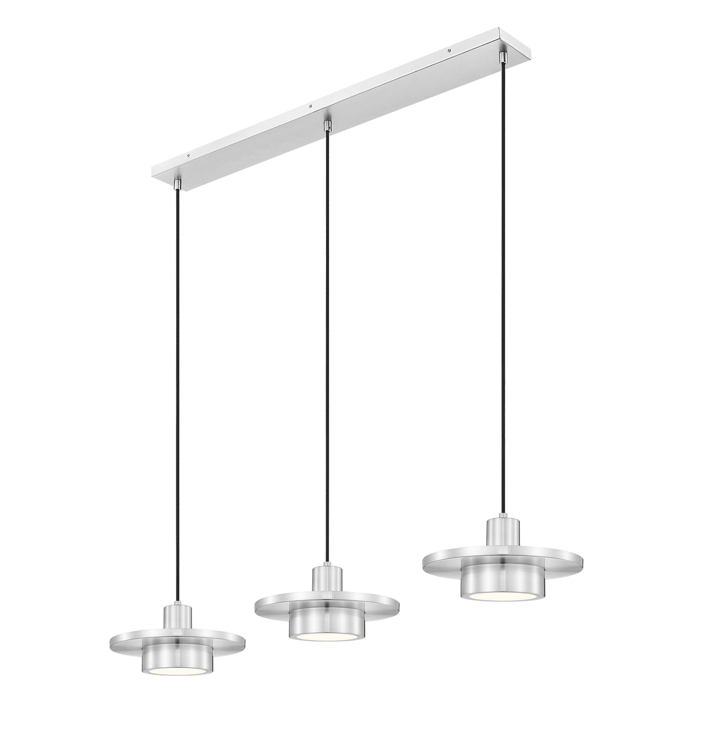 829P12-3L-BN-LED - Ludo 3 Light Linear 52" Chandelier - Brushed Nickel