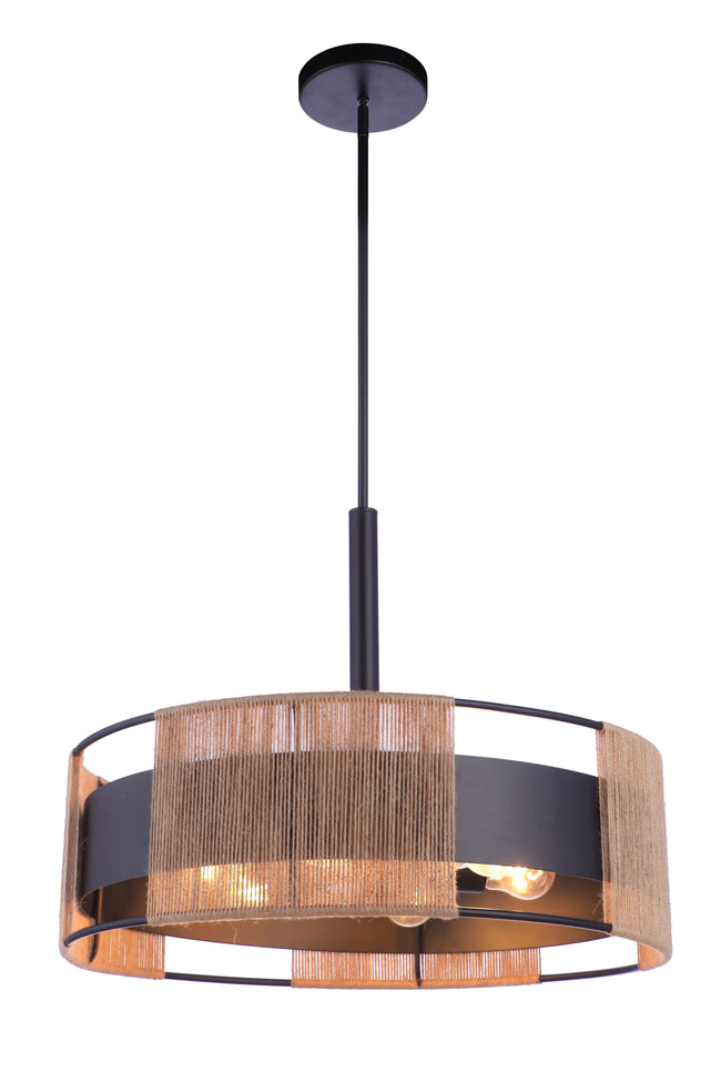 59096-FB - Kensey 6 Light 24" Wide Pendant - Flat Black