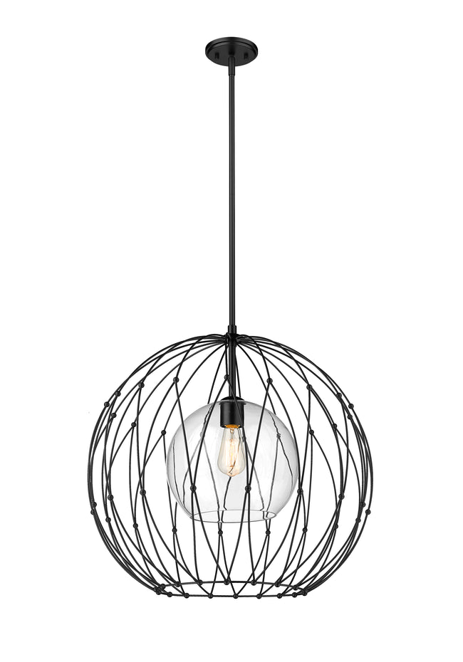 1940P24-MB - Elle 1 Light 24" Pendant - Matte Black