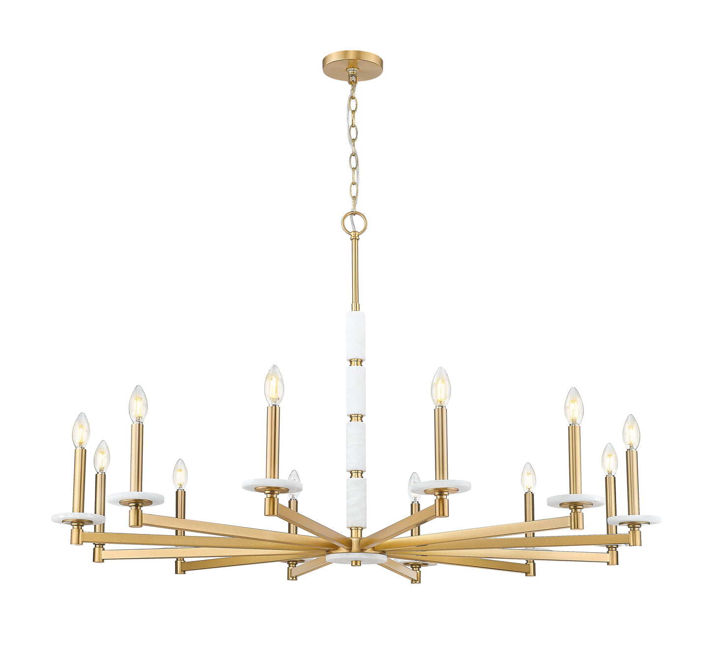 3045-12MGLD - Kaden 12 Light 48" Chandelier - Modern Gold