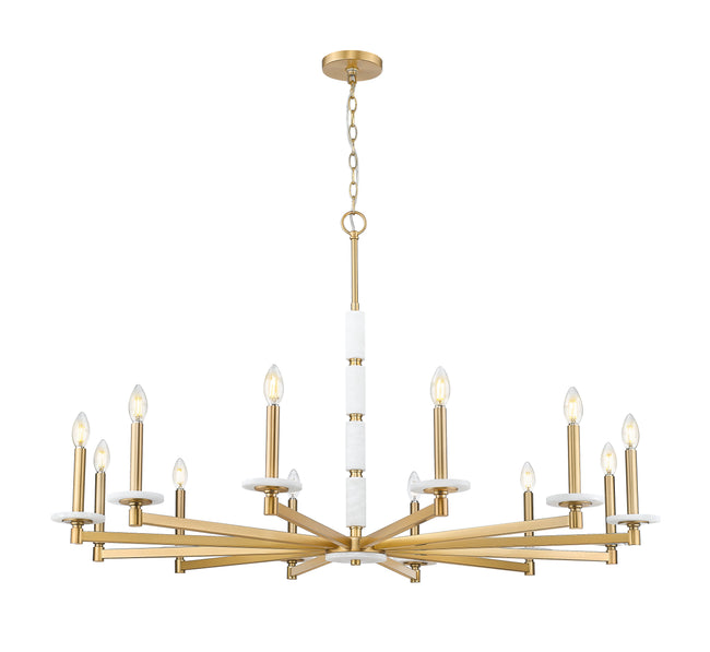 3045-12MGLD - Kaden 12 Light 48" Chandelier - Modern Gold