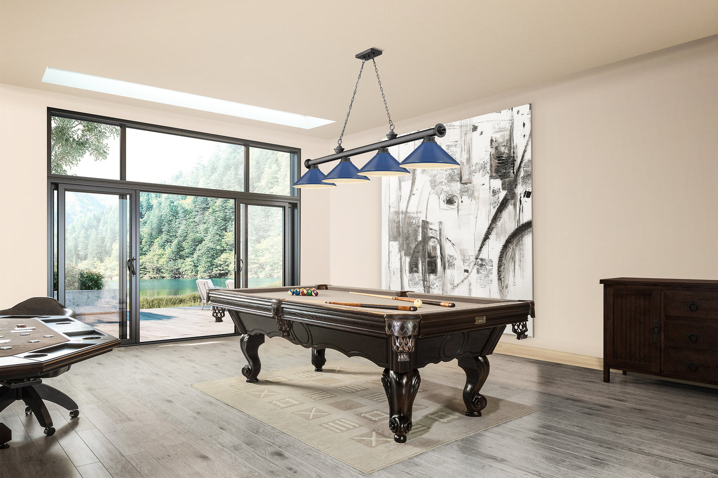 2306-4BP-MNB - Cordon 4 Light 82" Billiard - Bronze Plate