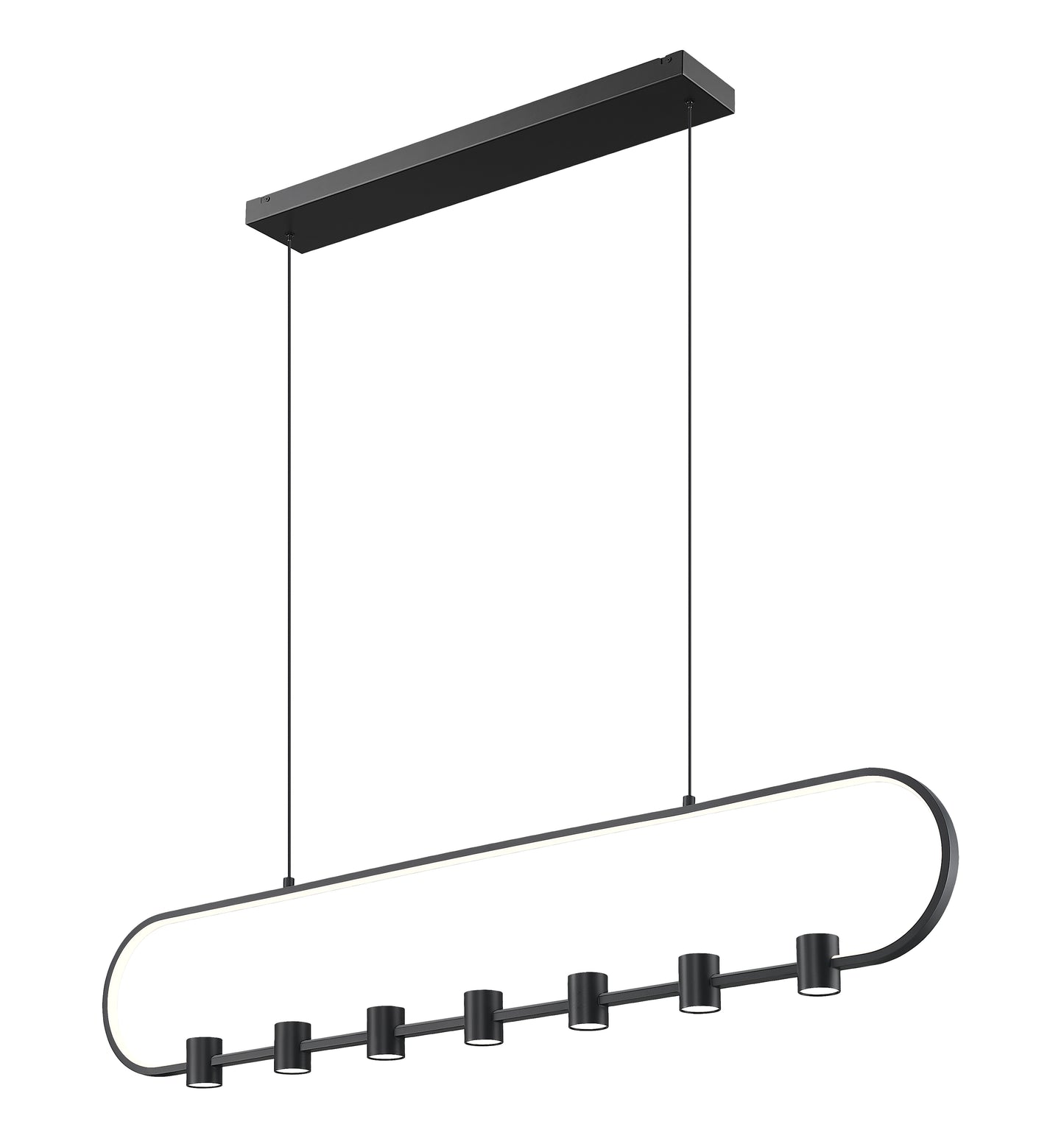 4101-54L-MB-LED - Saros 7 Light Linear 54" Chandelier - Matte Black