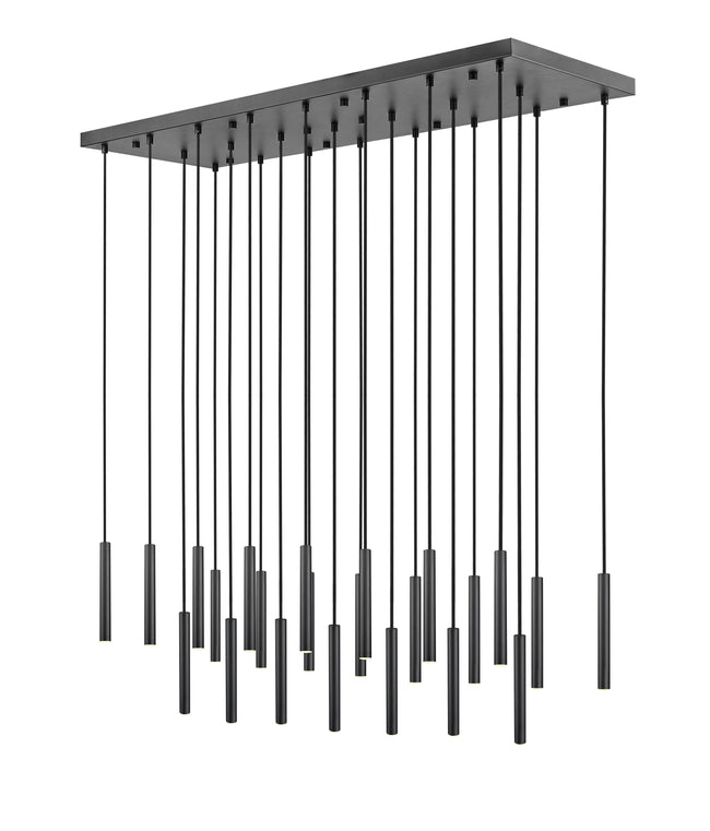 919MP12-23L-MB-LED - Forest 23 Light Linear 54" Chandelier - Matte Black
