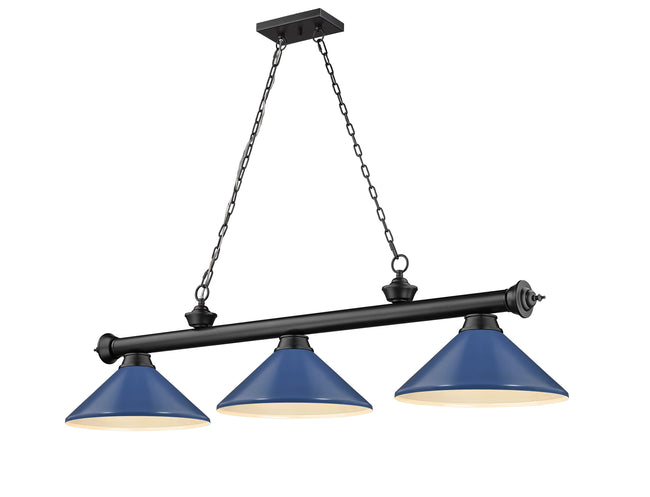 2306-3MB-MNB - Cordon 3 Light 58" Billiard - Matte Black