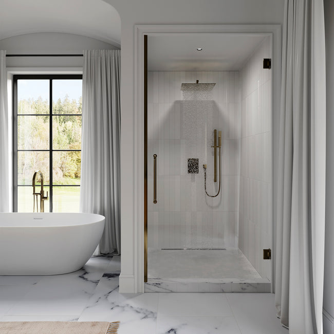 CBY-SHS-T2-PG - Autograph Edition Crystal Bay Thermostatic Shower System in Polished Gold