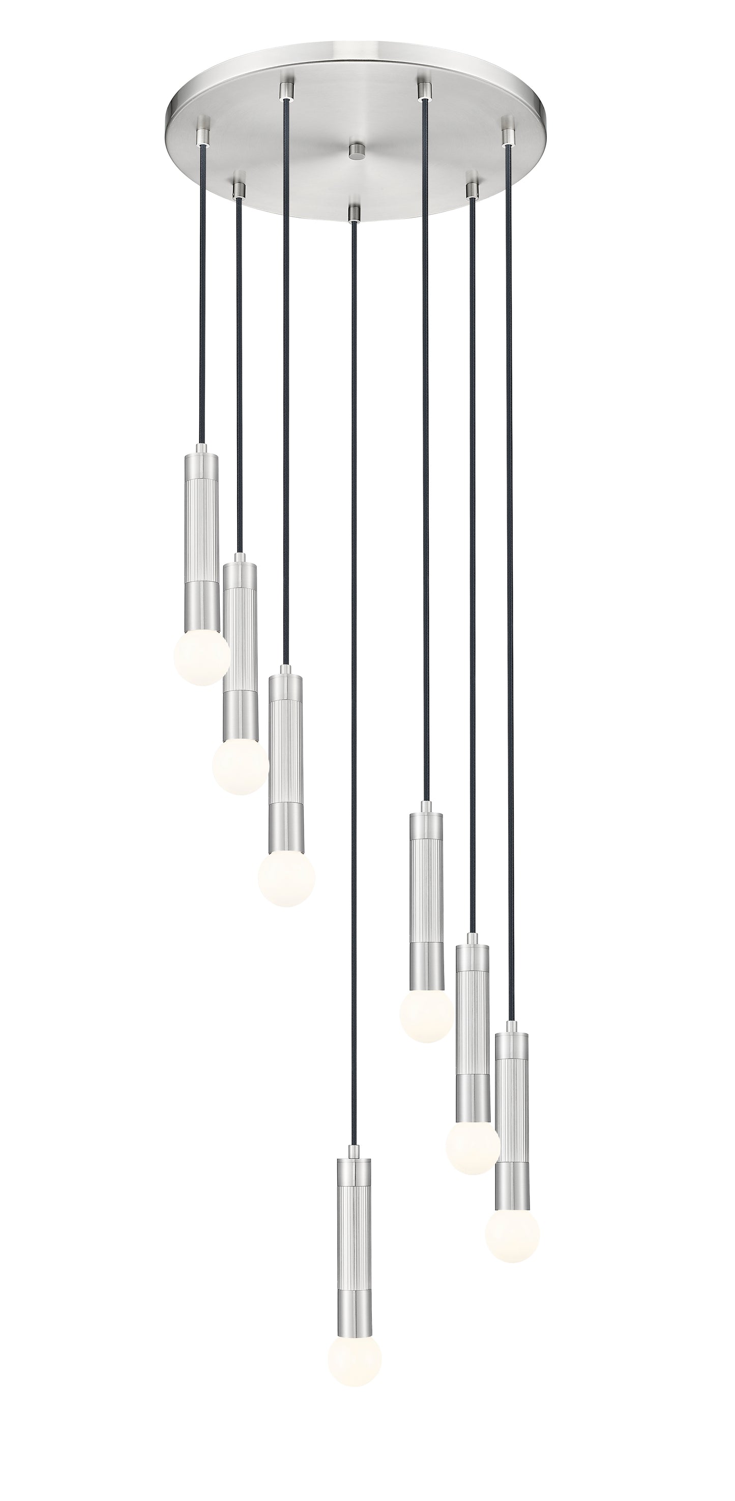 1956P-7R-BN - Stari 7 Light 18" Chandelier - Brushed Nickel