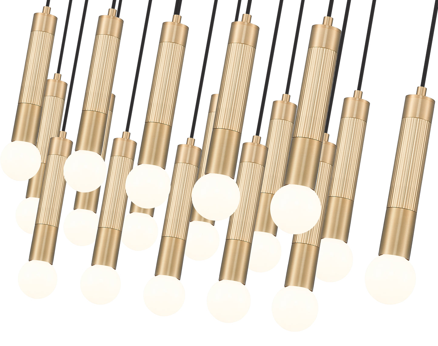 1956P-23L-MGLD - Stari 23 Light Linear 54" Chandelier - Modern Gold