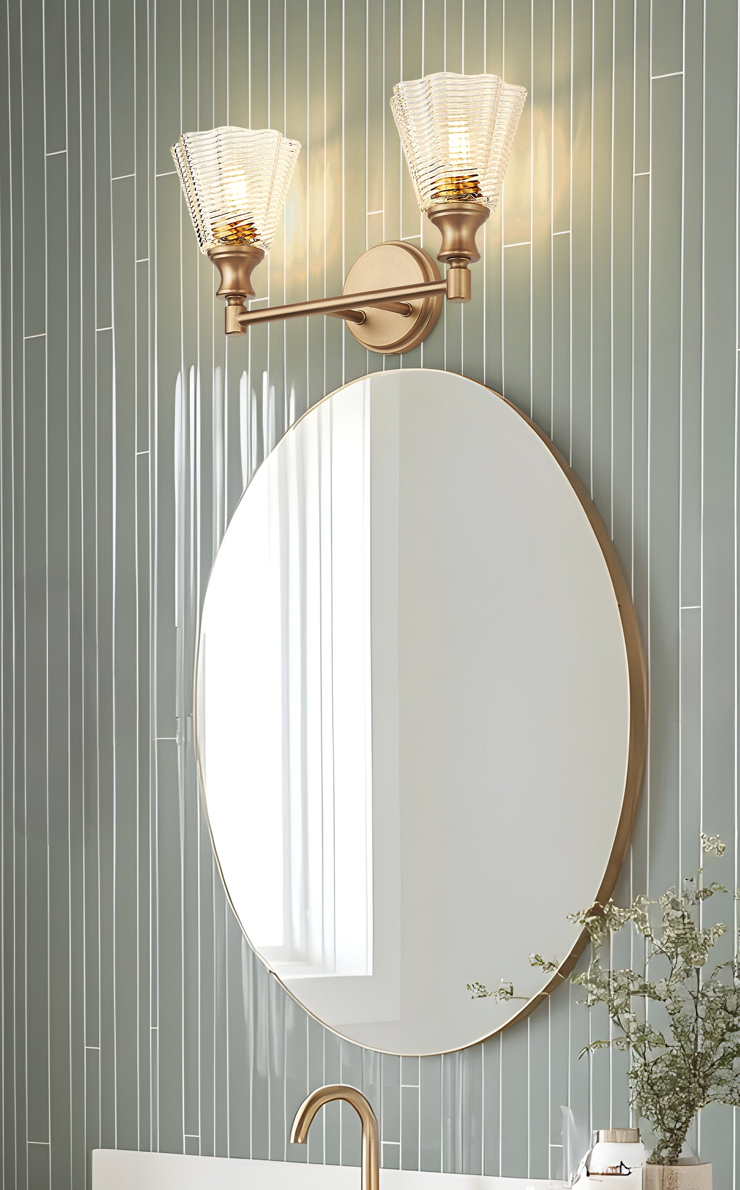 7704-2V-MGLD - Auden 2 Light 18" Vanity - Modern Gold