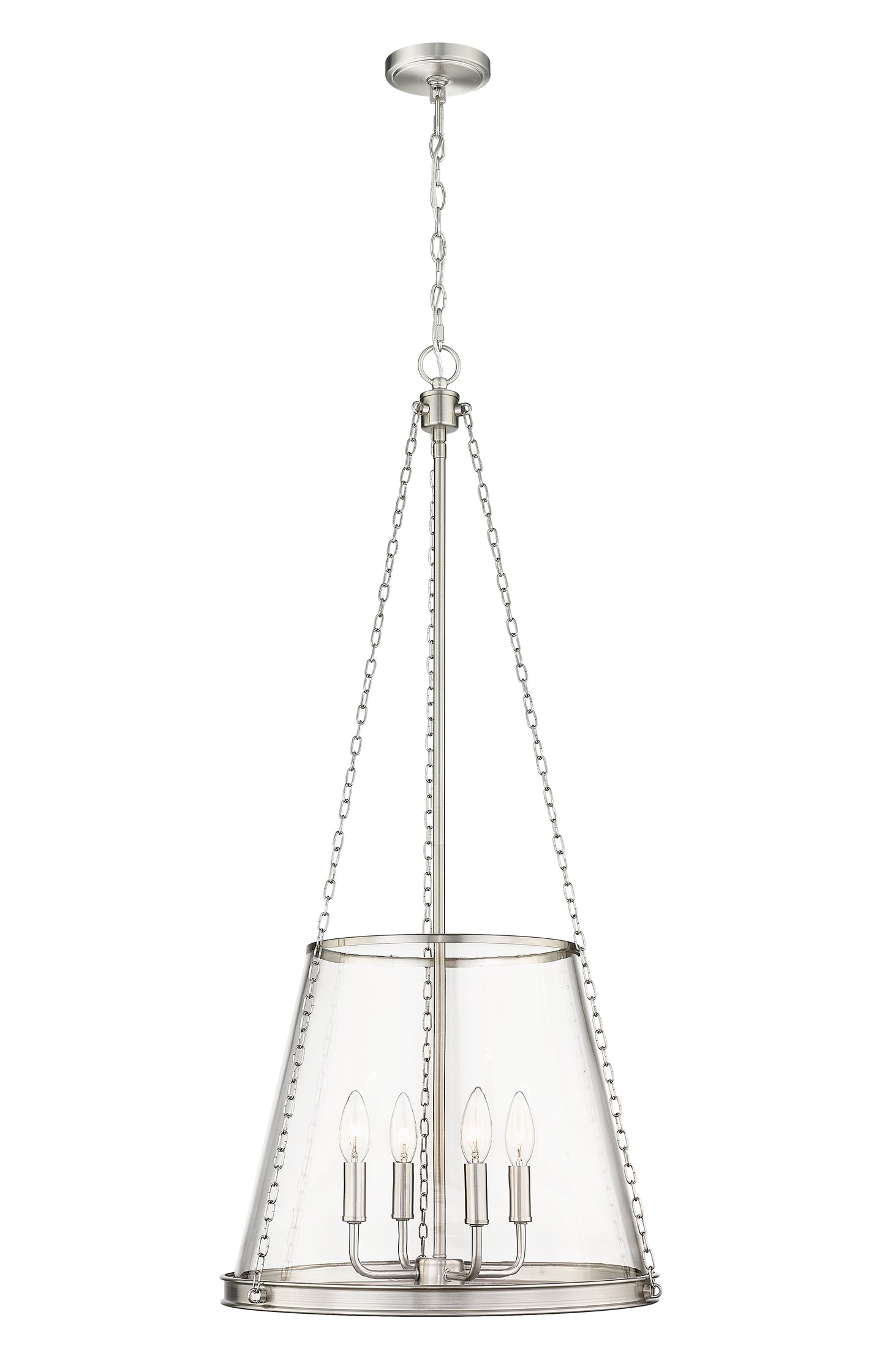 341P18-BN - Prescott 4 Light 18" Pendant - Brushed Nickel