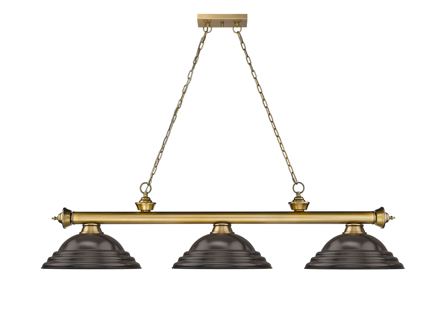 2306-3RB-SBRZ - Cordon 3 Light 58" Billiard - Rubbed Brass
