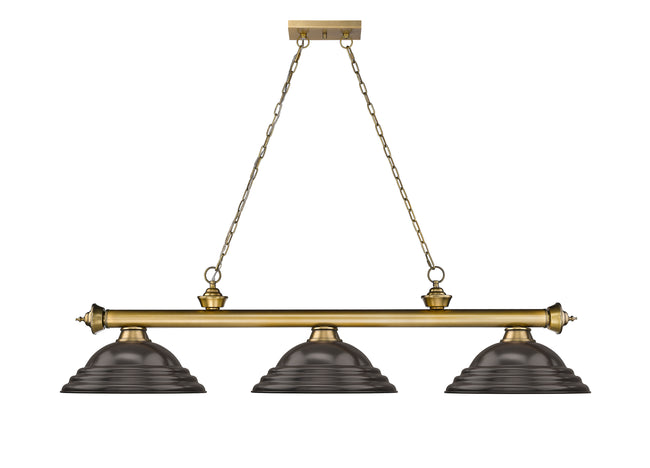 2306-3RB-SBRZ - Cordon 3 Light 58" Billiard - Rubbed Brass