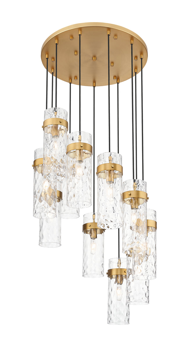 7002P5-11R-RB - Fontaine 11 Light 26" Chandelier - Rubbed Brass