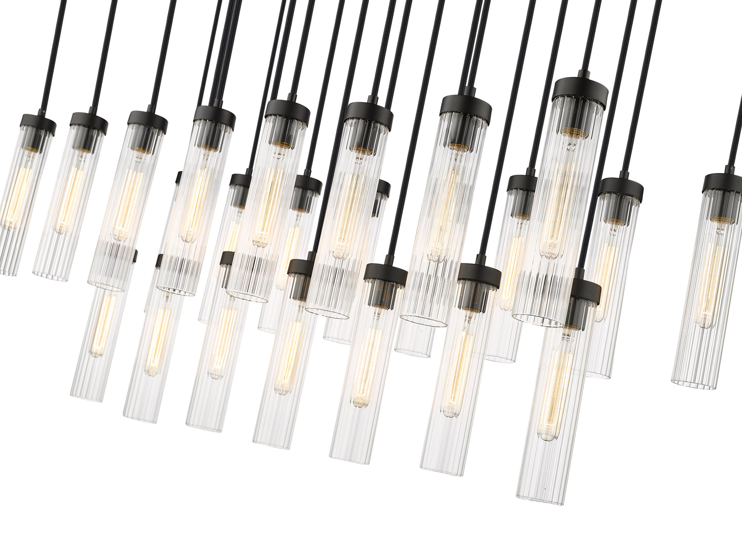 740P-23L-MB - Beau 23 Light Linear 54" Chandelier - Matte Black