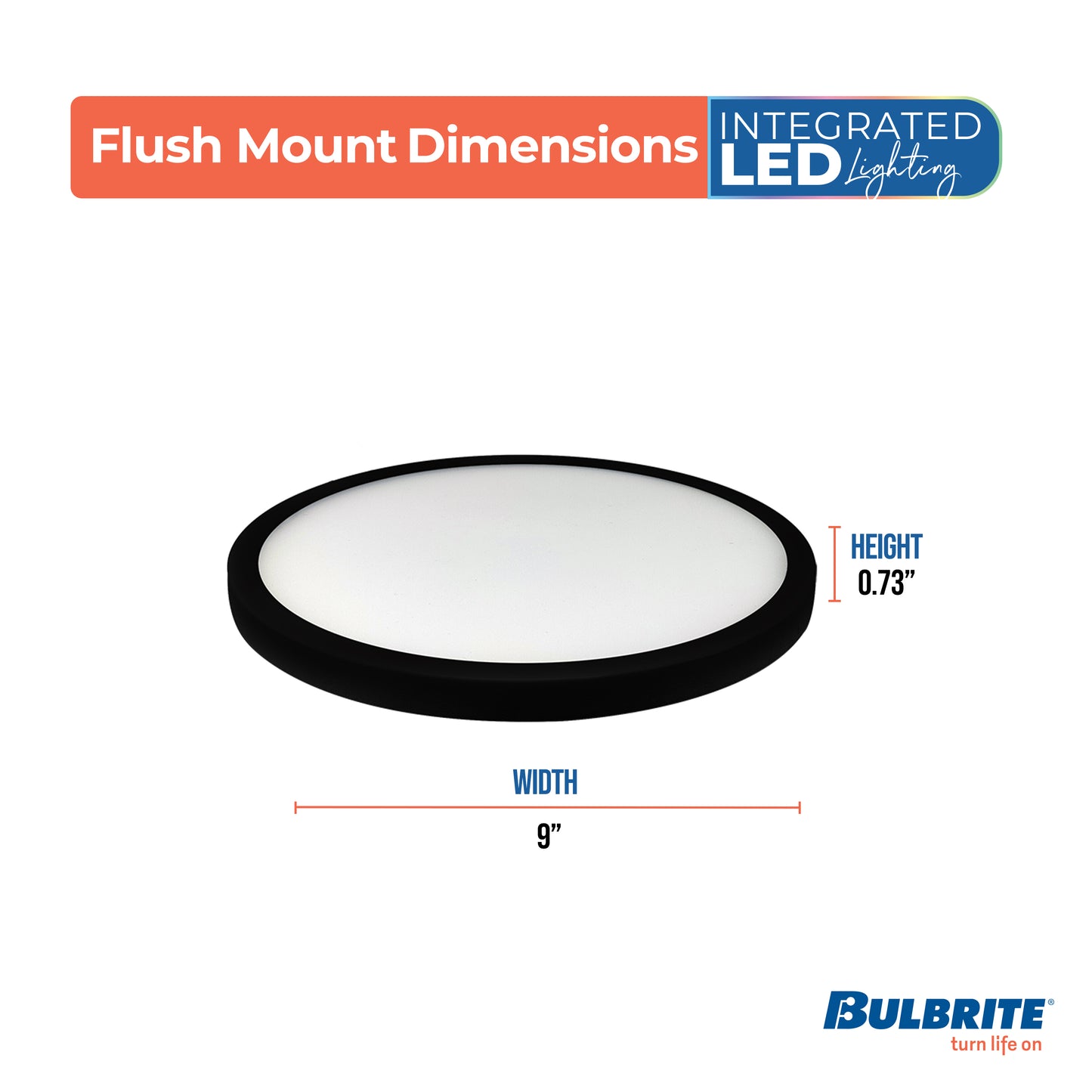 773609 - 9" Flush Mount LED Ceiling Light - 17 Watt - 3000K - Black