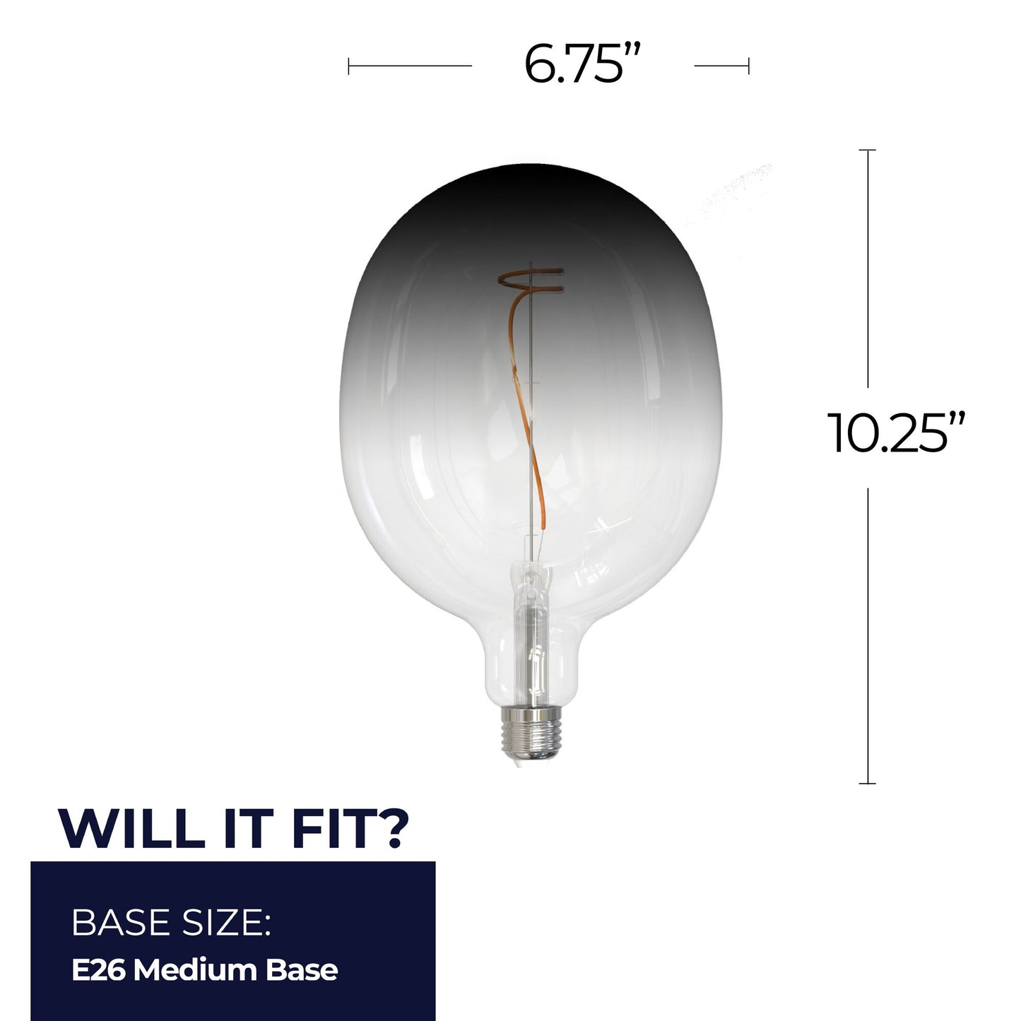 776321 - Filaments Dimmable C53 Clear/Smoke Glass Medium Base - 4.5 Watt - 3000K