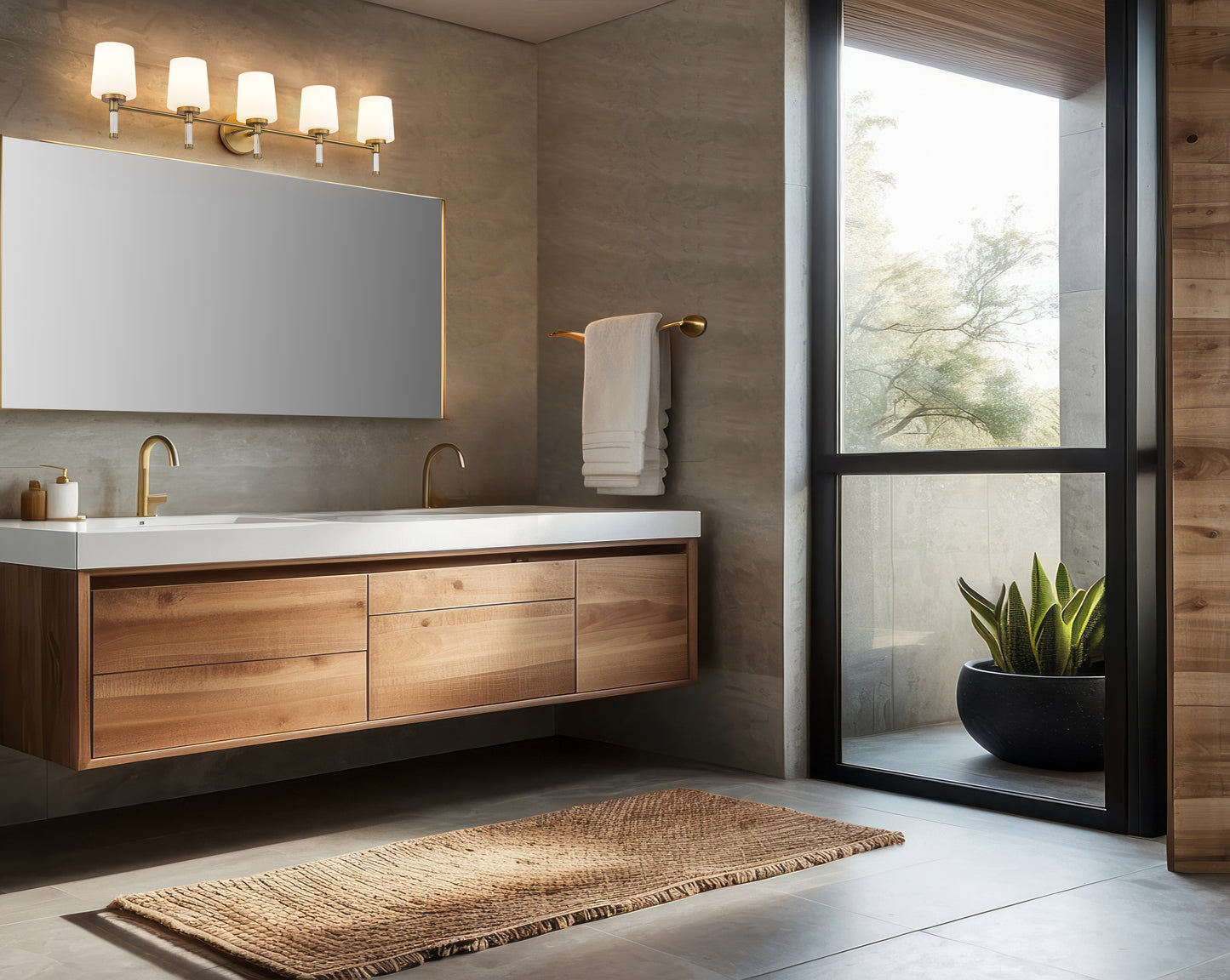 7700-5V-MGLD - Henri 5 Light 42" Vanity - Modern Gold