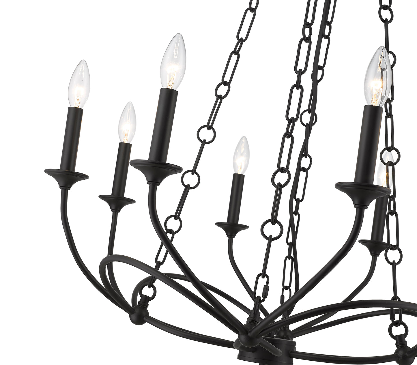 3500-8MB - Arabella 8 Light 28" Chandelier - Matte Black