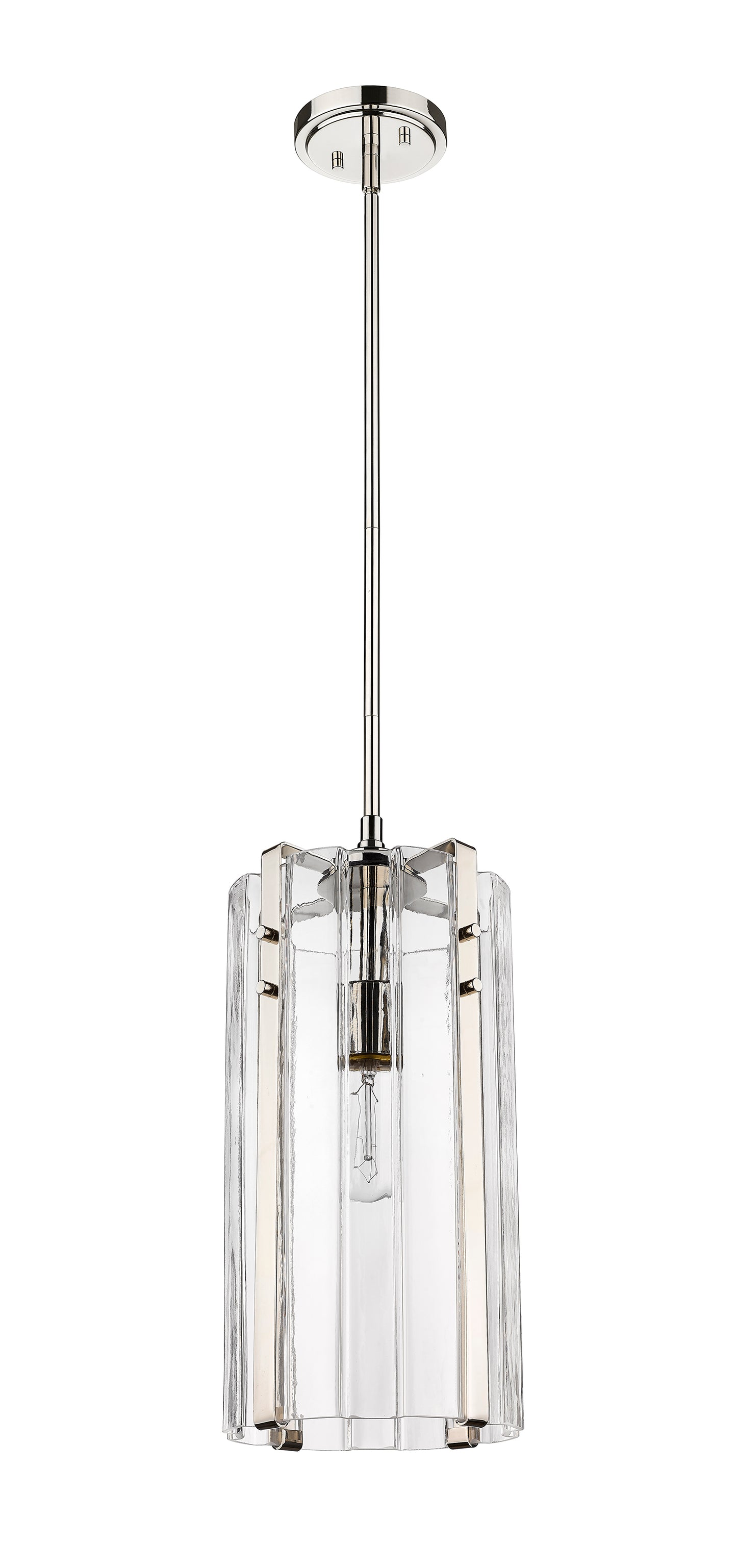 3036P8-PN - Alverton 1 Light 8" Pendant - Polished Nickel