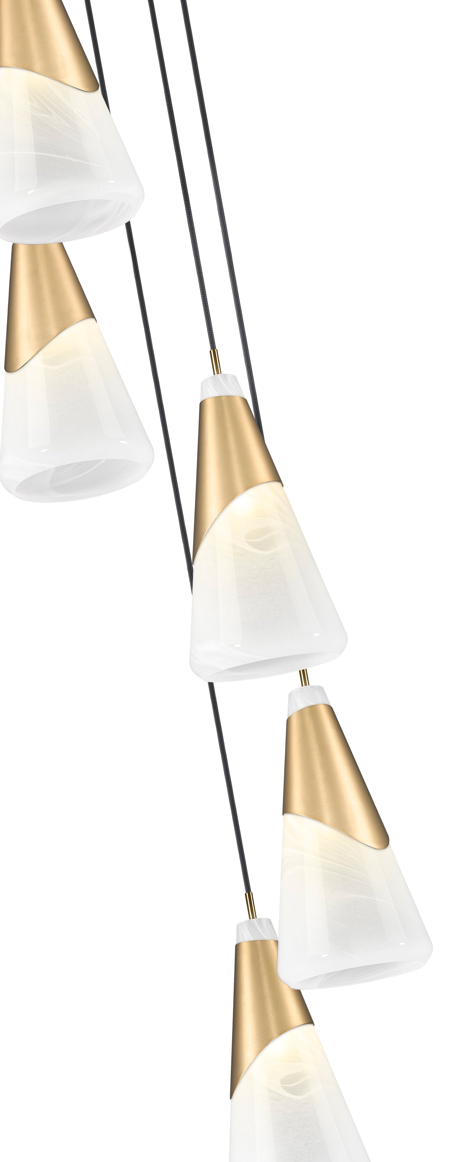828P7-5R-MGLD - Aimie 5 Light 12" Chandelier - Modern Gold