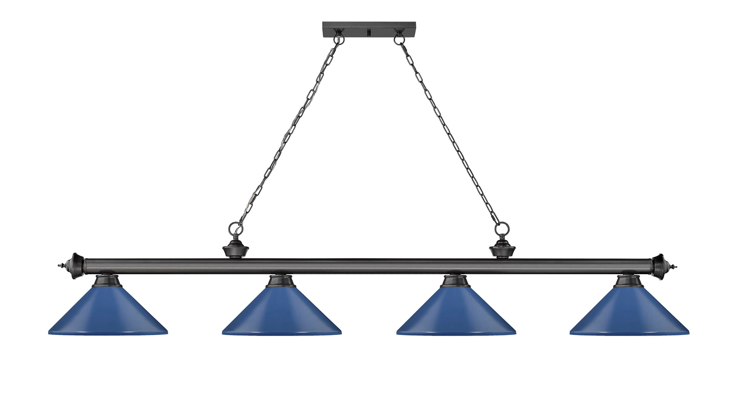 2306-4BP-MNB - Cordon 4 Light 82" Billiard - Bronze Plate