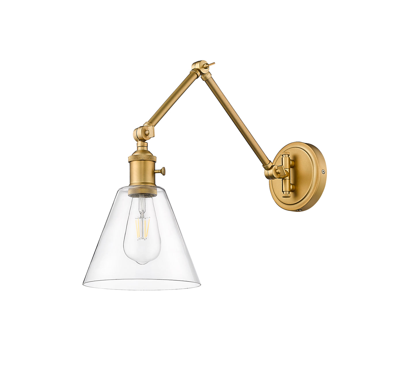 348S-RB - Gayson 1 Light Wall 8" Sconce - Rubbed Brass