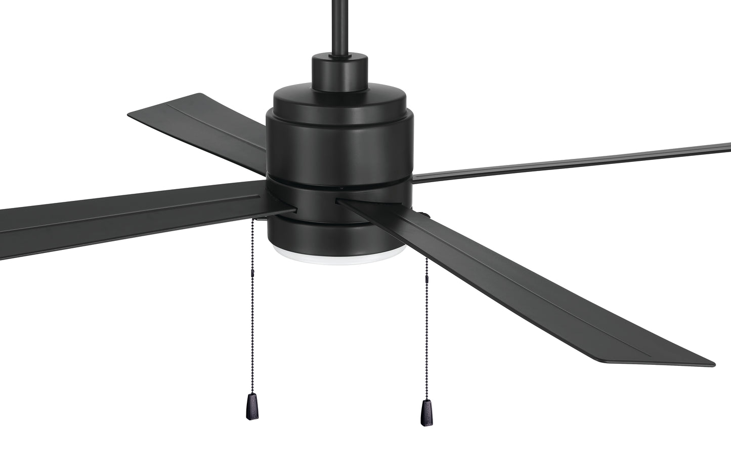 OMCY52FB4-PC - Outdoor McCoy 52 4 Blade with Pull Chains 52" 4 Blade Indoor Outdoor Ceiling Fan with Light Kit - Flat Black