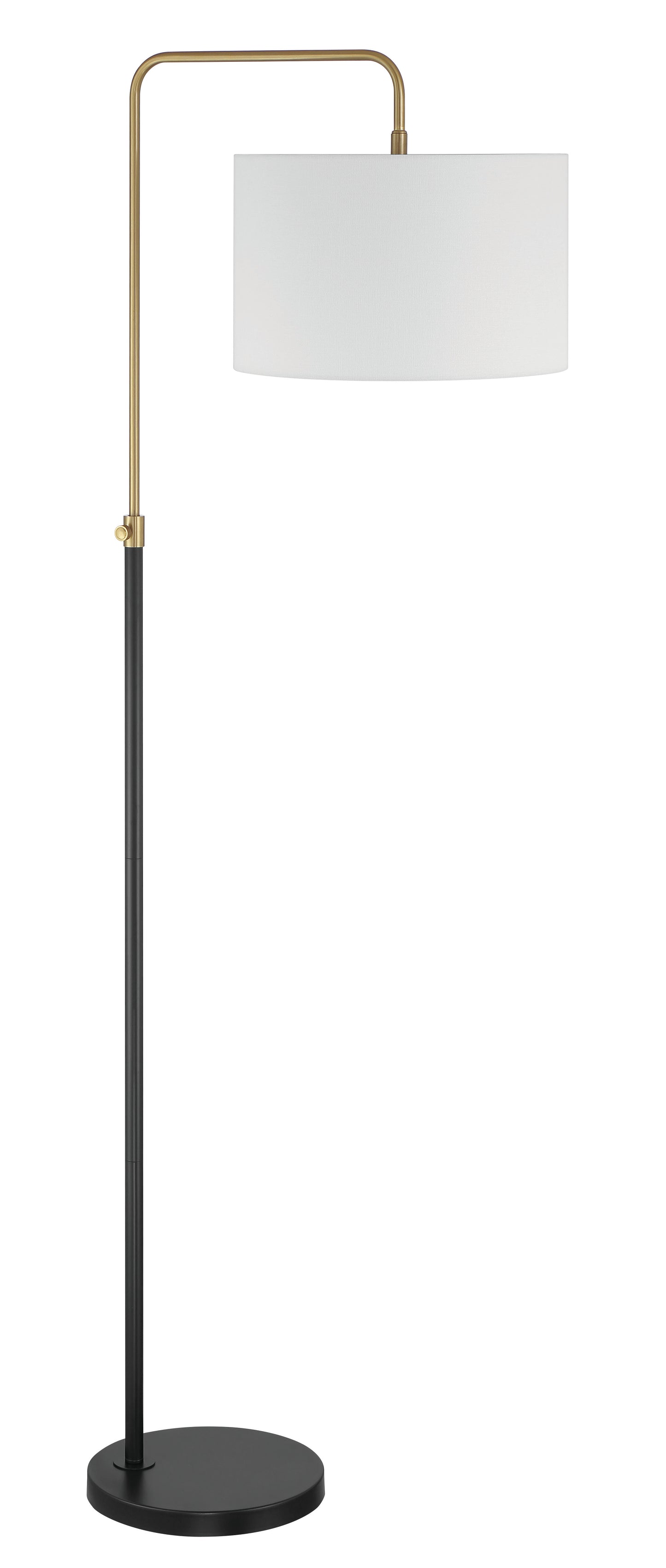 87008FBSB-F - Ingraham 1 Light 66" High Floor Lamp - Flat Black / Satin Brass