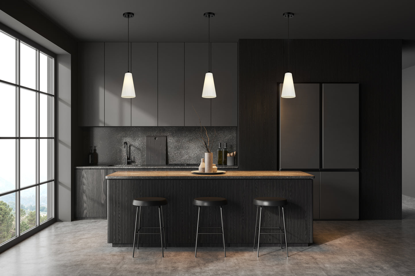 3043P6-MB - Farrell 1 Light 6" Pendant - Matte Black