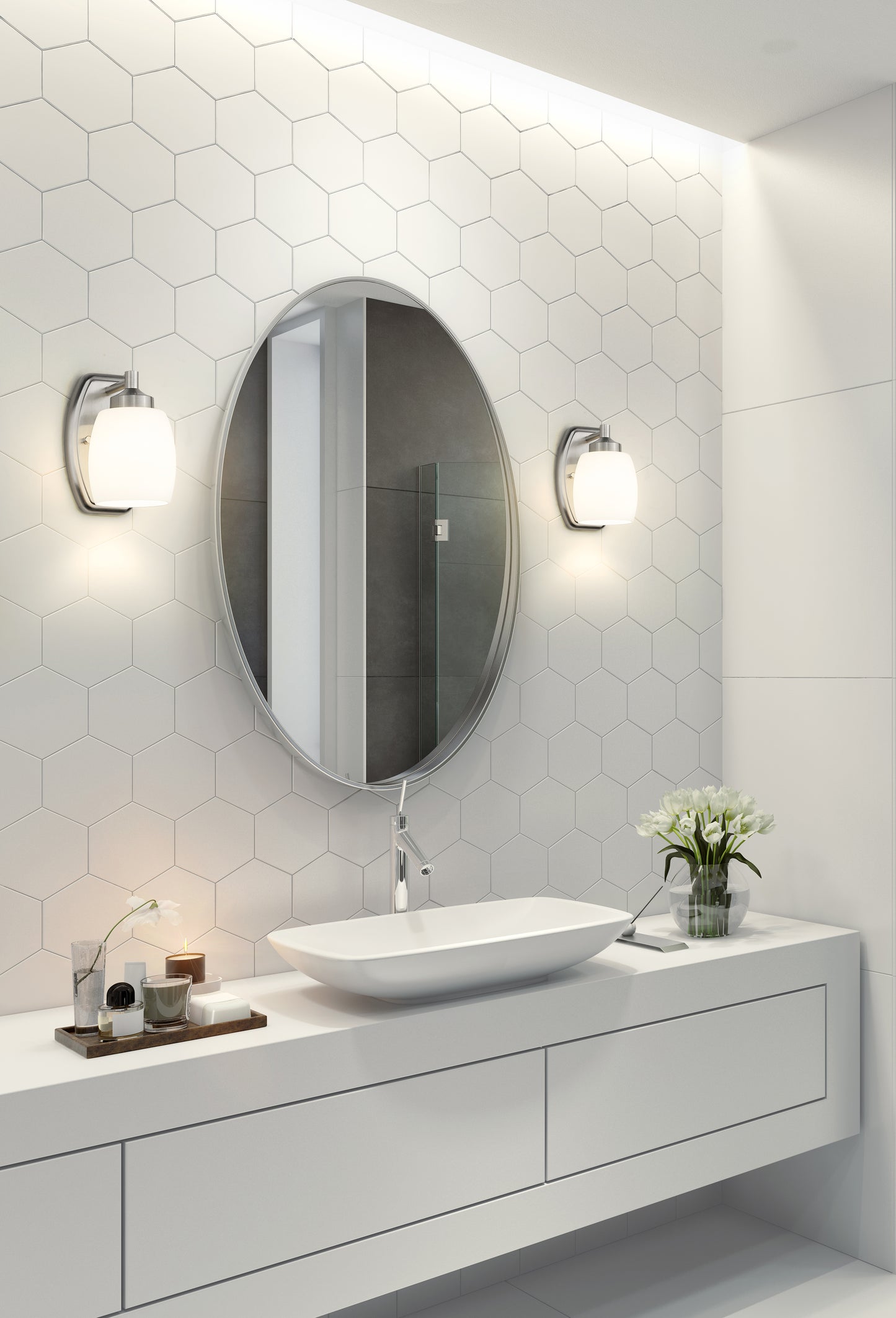 745-1S-BN - Kendrick 1 Light Wall 8" Sconce - Brushed Nickel