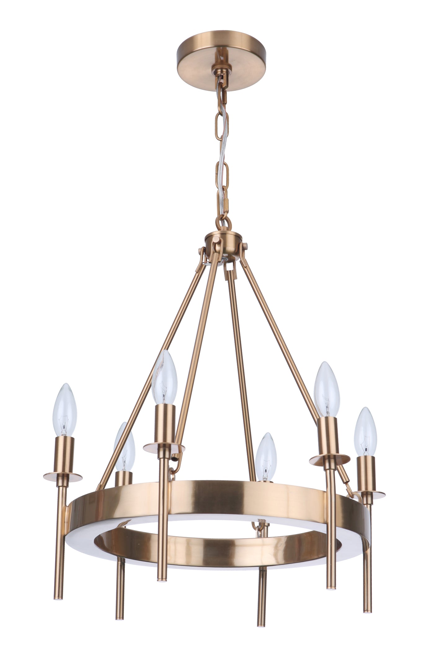 54326-SB - Larrson 6 Light 18" Wide Chandelier - Satin Brass