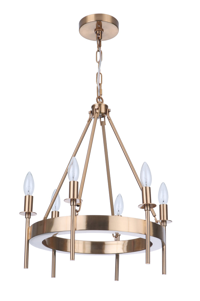 54326-SB - Larrson 6 Light 18" Wide Chandelier - Satin Brass