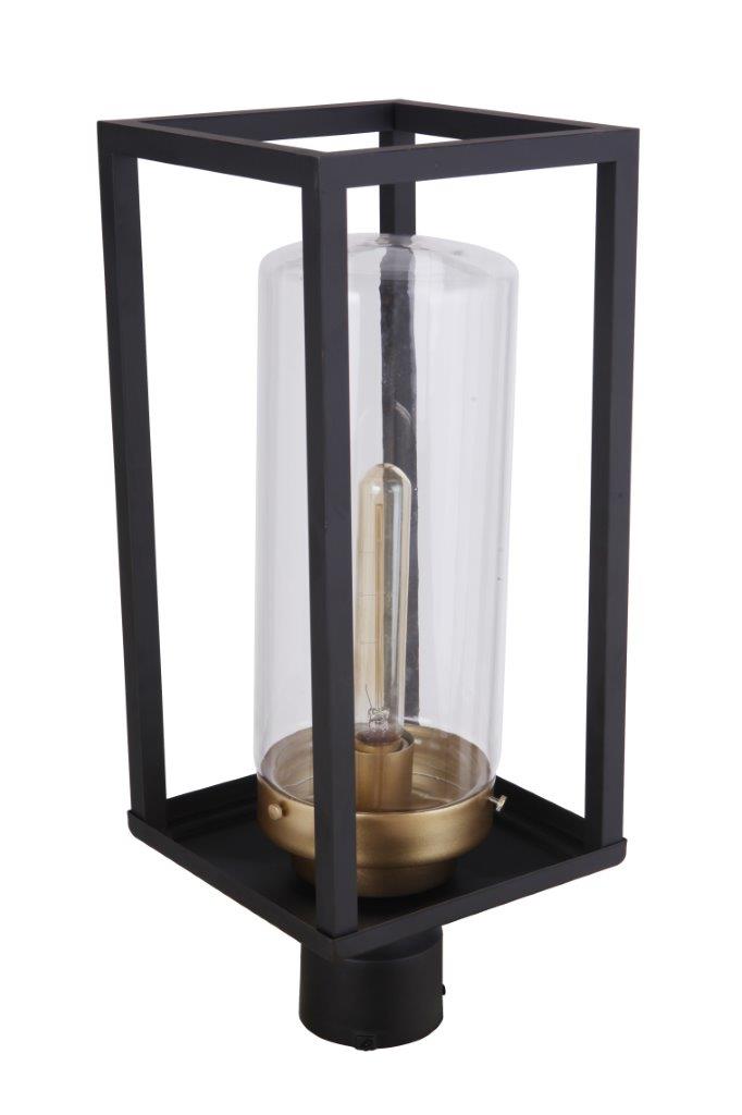 ZA4825-MNSB - Neo 1 Light 17" High Post Mount - Midnight / Satin Brass