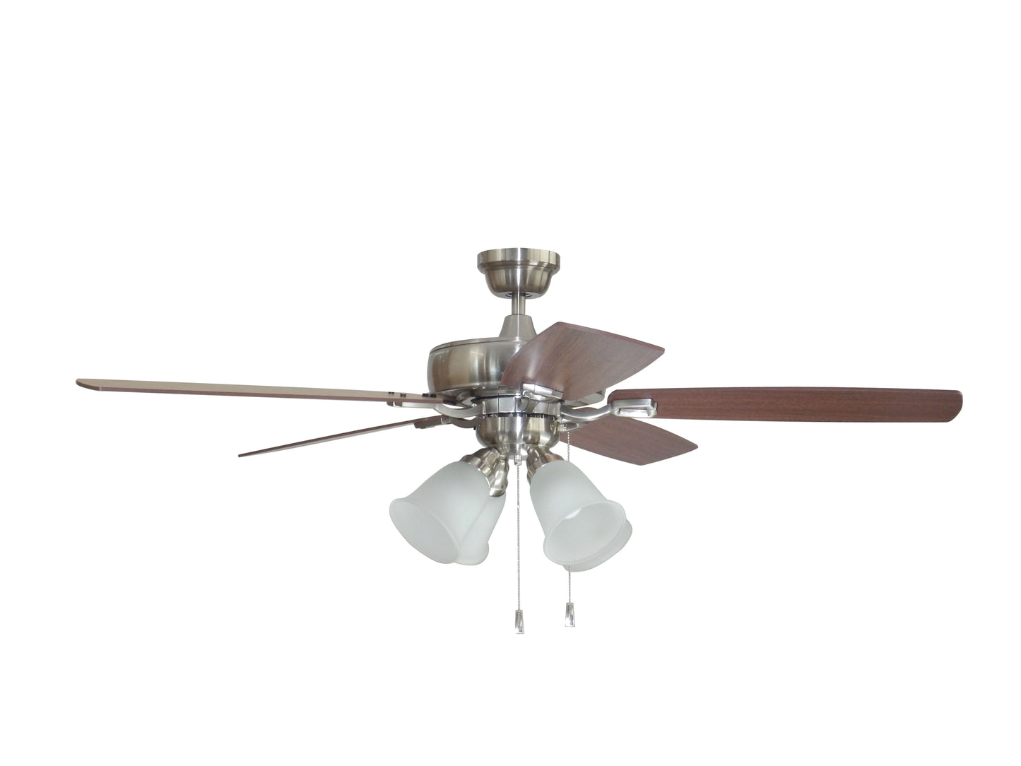 TCE52BNK5C4-C - Twist N Click 4 Light 52" 5 Blade Ceiling Fan with Light Kit - Brushed Nickel