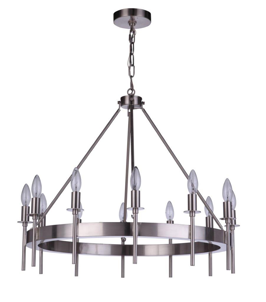 54312-BNK - Larrson 12 Light 28" Wide Chandelier - Brushed Nickel