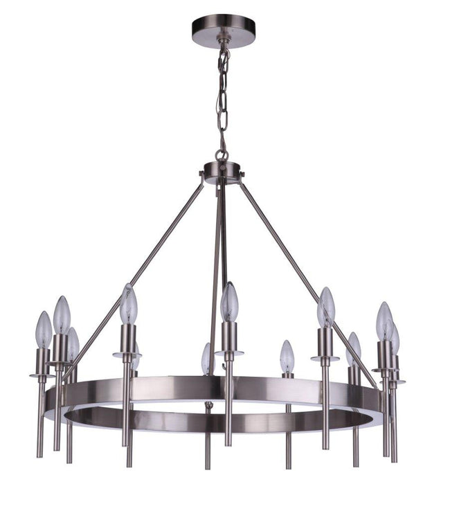 54312-BNK - Larrson 12 Light 28" Wide Chandelier - Brushed Nickel