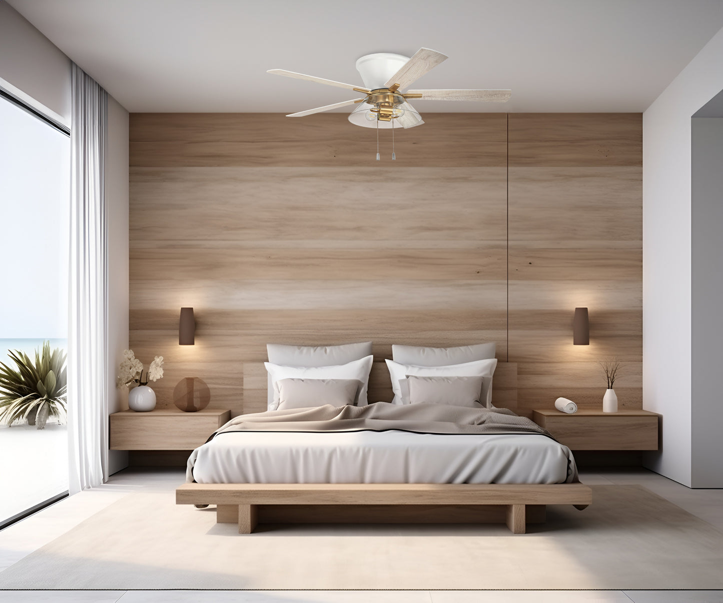 IST52WSB5 - Insight 52" 5 Blade Ceiling Fan with Light Kit - White / Satin Brass
