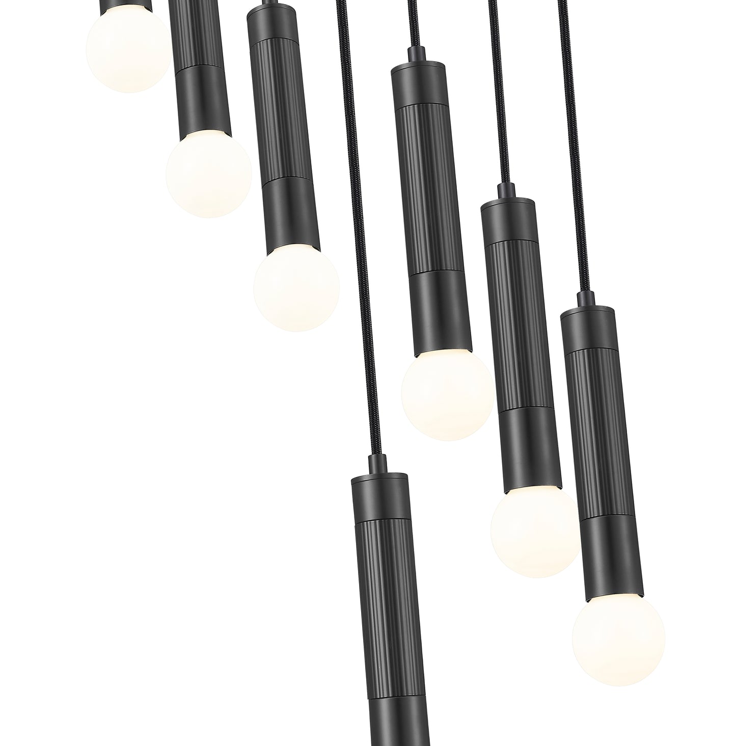 1956P-7R-MB - Stari 7 Light 18" Chandelier - Matte Black