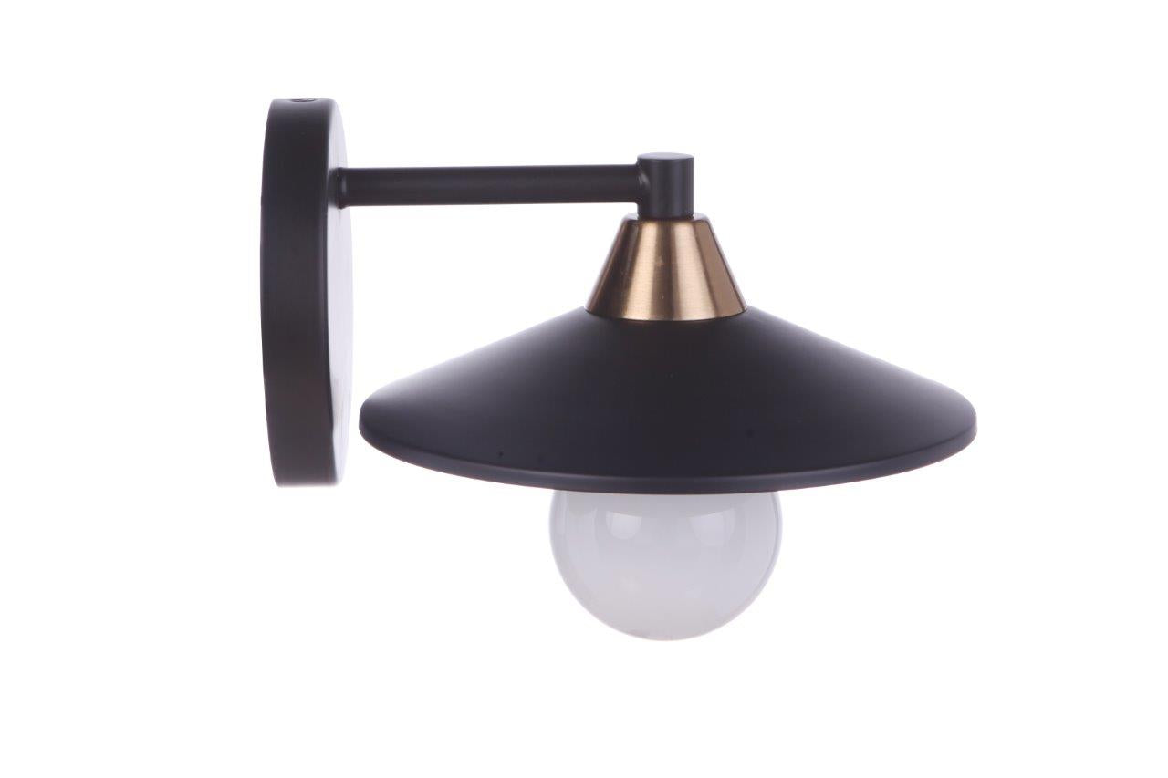 12508FBSB1 - Isaac 1 Light 5.12" High Wall Sconce - Flat Black / Satin Brass