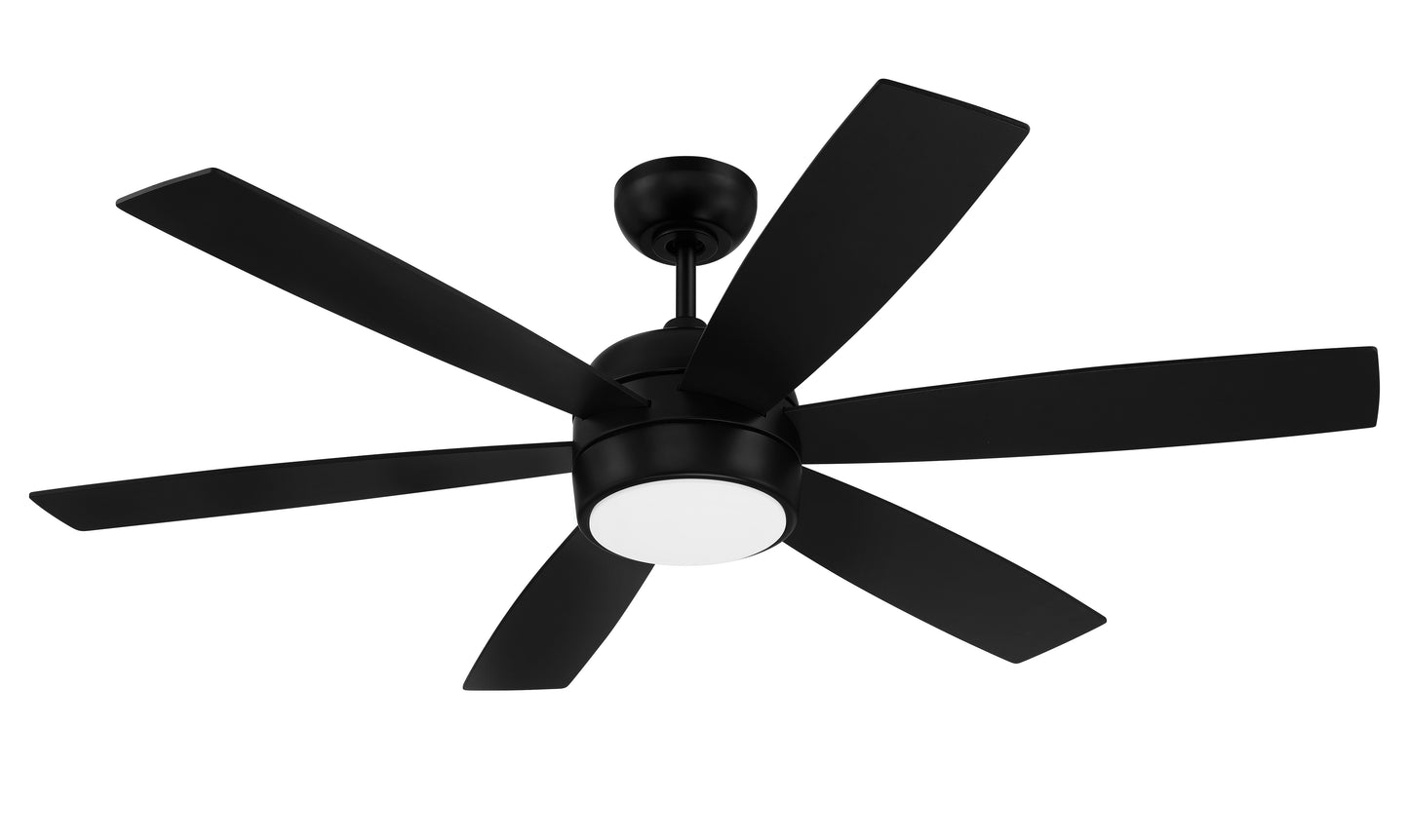 TRV52FB6-NWF - Trevor 52" Indoor/Outdoor Ceiling Fan with no Wifi 52" 6 Blade Indoor Outdoor Ceiling Fan with Light Kit - Flat Black