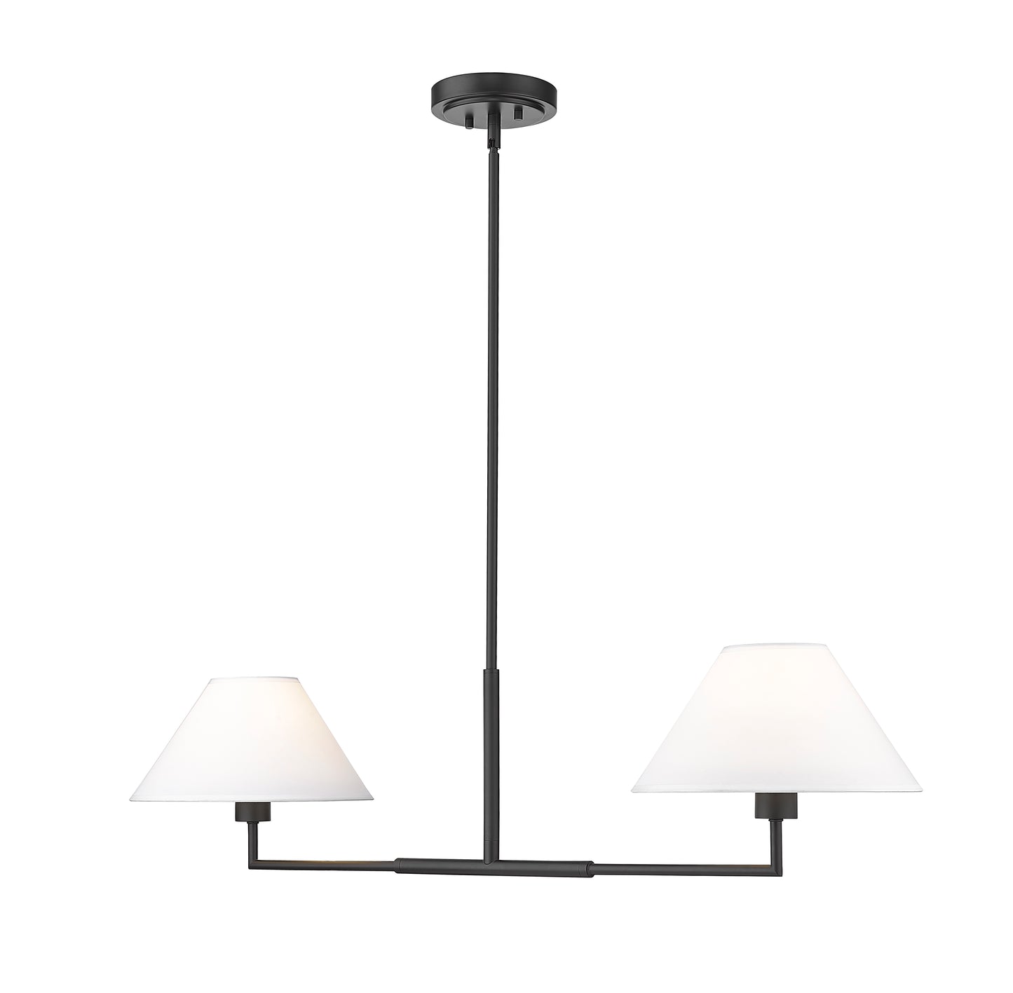 744-42L-MB - Leila 2 Light 12" Chandelier - Matte Black