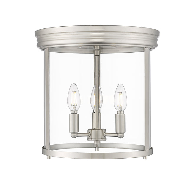 742F13-BN - Thayer 3 Light Flush 13" Mount - Brushed Nickel