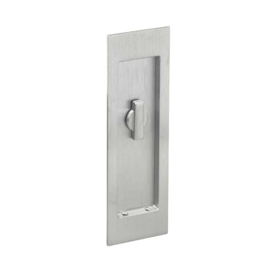 7035/L.26D - Large Modern Rectangular Keyed Pocket Door - Mortise Lock - Satin Chrome