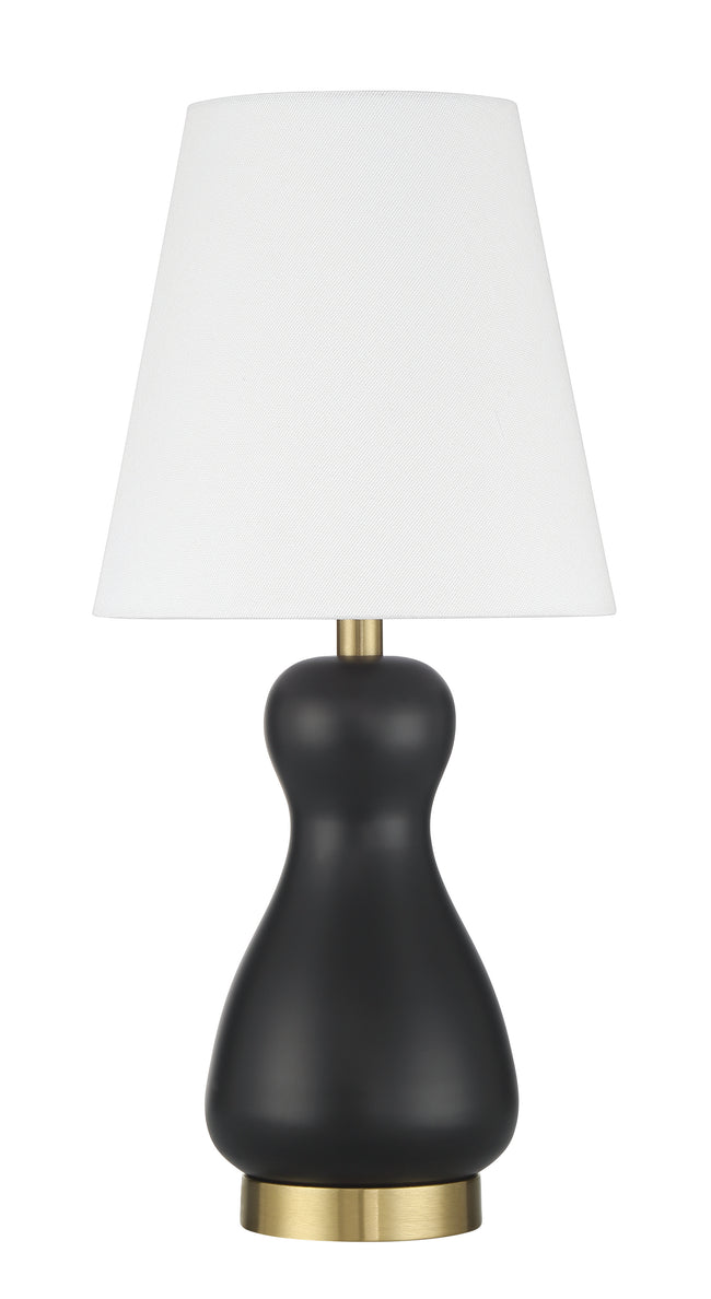 87020FBSB-T - Gloria 1 Light 18" High Table Lamp - Flat Black / Satin Brass