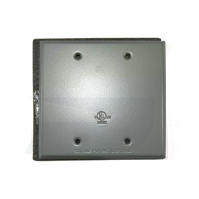 2-BC-G - Weatherproof 2-Gang Galvanized Steel Blank Cover