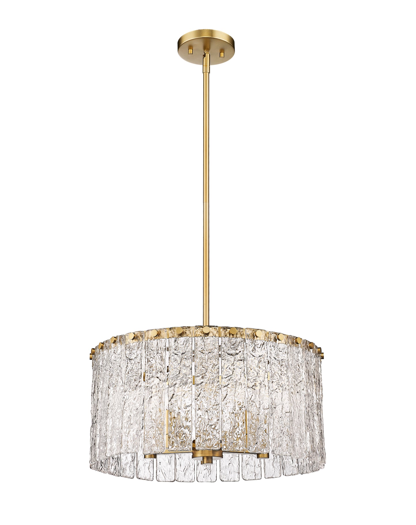 1943P18-MGLD - Glacier 5 Light 19" Pendant - Modern Gold