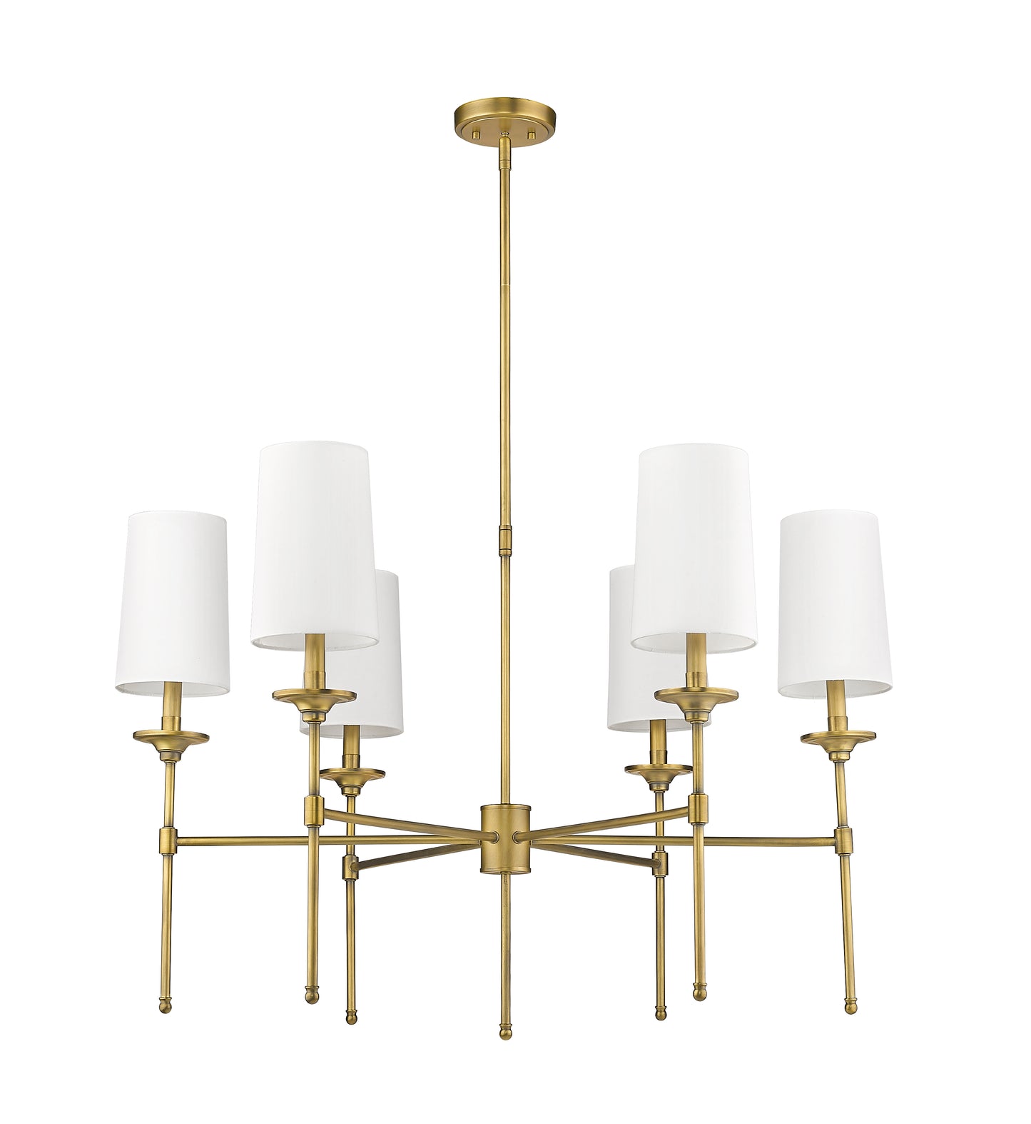 3033-6RB - Emily 6 Light 38" Chandelier - Rubbed Brass