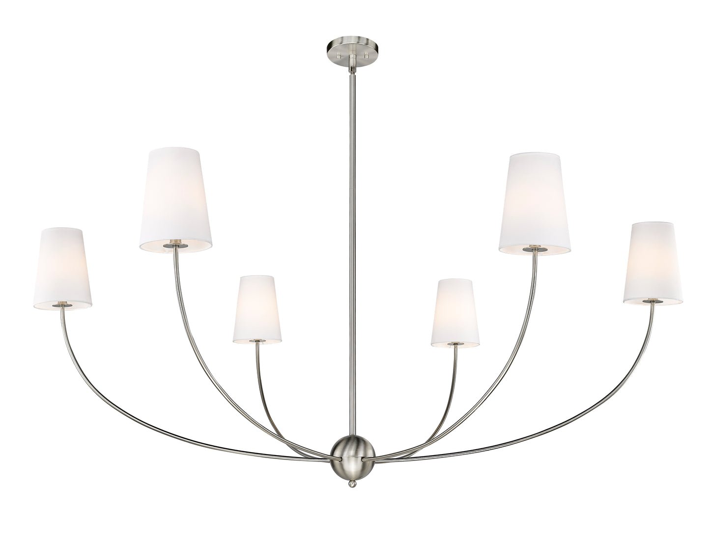 3040-62BN - Shannon 6 Light 62" Chandelier - Brushed Nickel