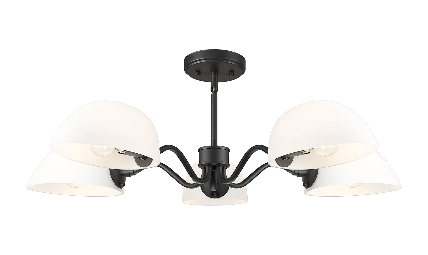 3048-5MB - Breton 5 Light 33" Chandelier - Matte Black